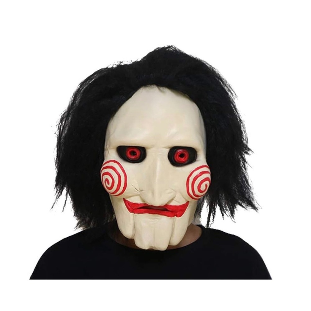 NEW SAW Billy Puppet Halloween Mask with Black‎ Wig Cosplay Adult One Size